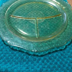Yellow Depression Glass Serving Plate